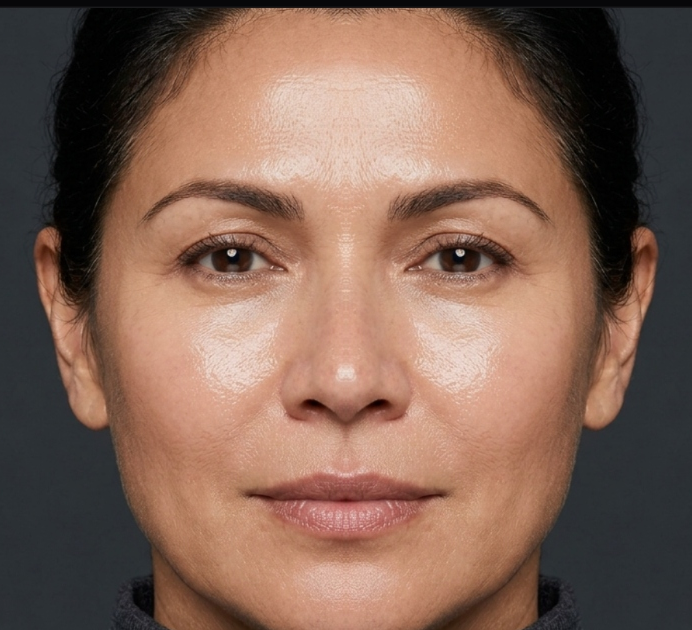 Skin after GoLumina Light Therapy treatment (Glowing, smooth)